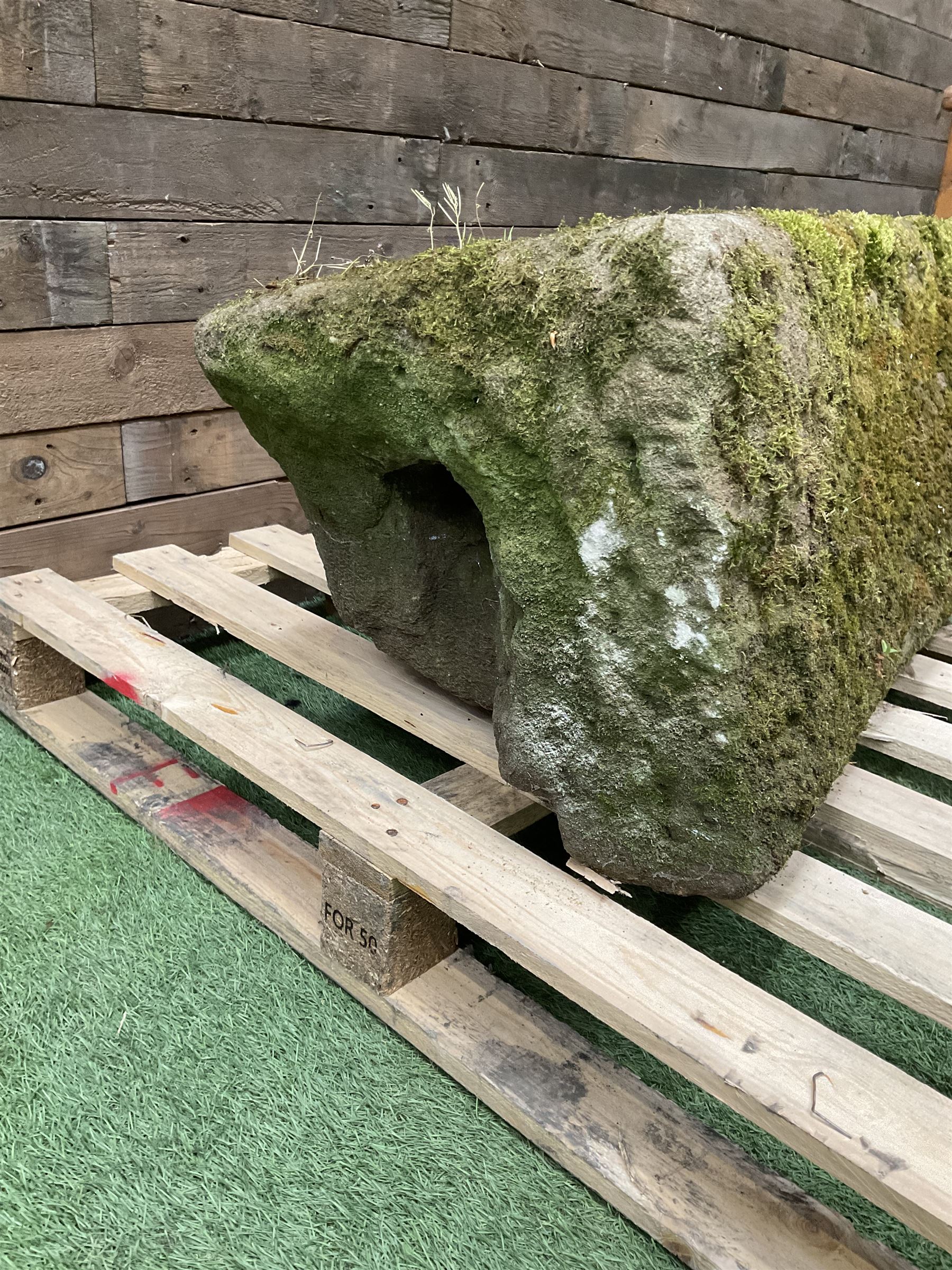 19th century rectangular stone trough, with small division - THIS LOT IS TO BE COLLECTED BY APPOINTMENT FROM DUGGLEBY STORAGE, GREAT HILL, EASTFIELD, SCARBOROUGH, YO11 3TX