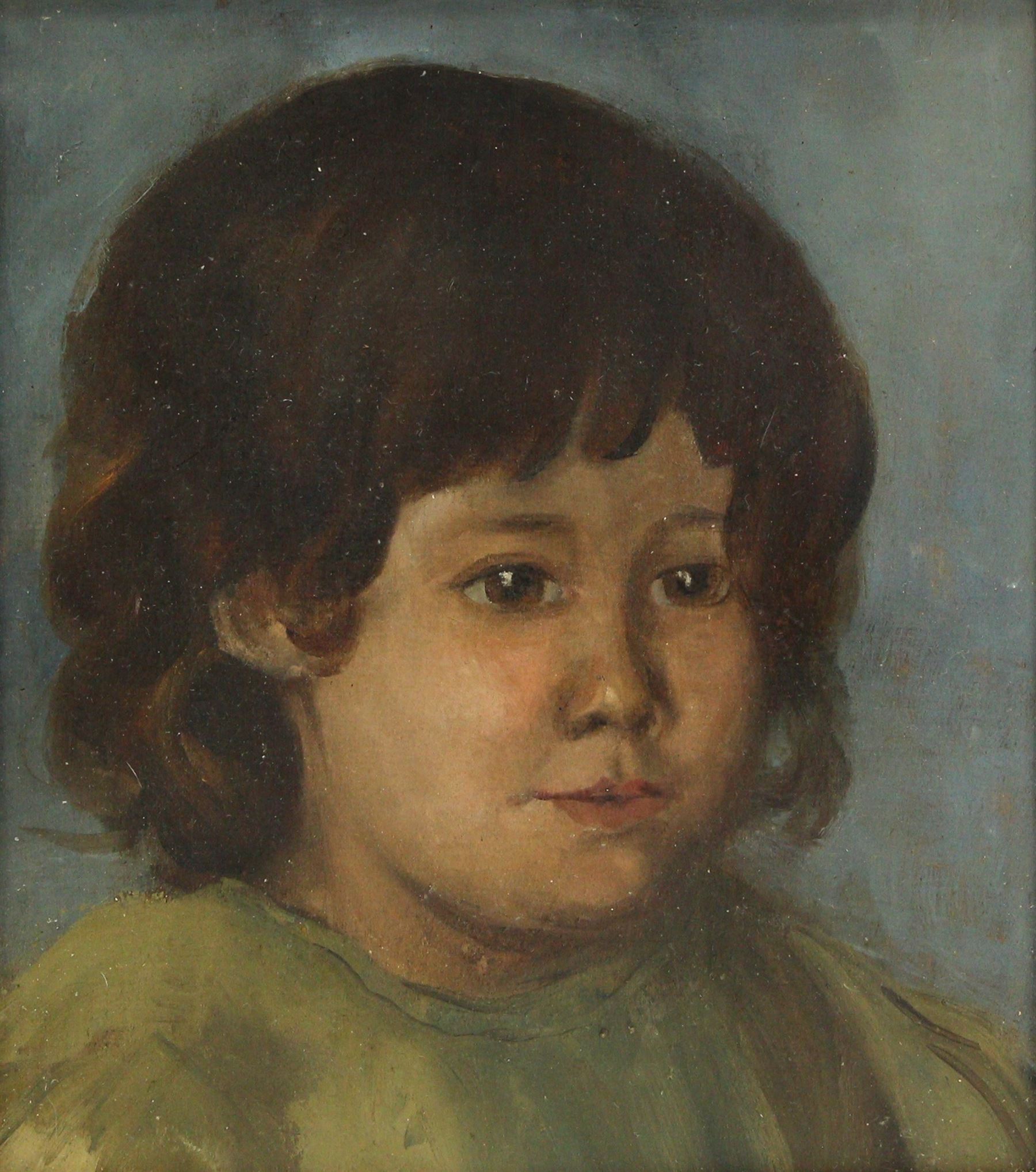 Philip Naviasky (Northern British 1894-1983): Portrait of a Girl, oil on board unsigned 22cm x 19cm 