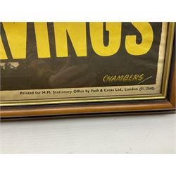 For A Certain Harvest Invest in National Savings, designed by Chambers, framed, H80cm,