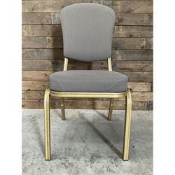 40 x Conference banquet chair, gold metal frame, upholstered seat and back