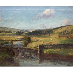 Reginald Grange Brundrit RA ROI (British 1883-1960): Yorkshire Dales Stream, oil on canvas...