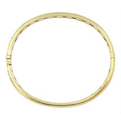 9ct gold hinged bangle, hallmarked