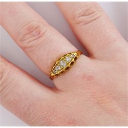 Early 20th century 18ct gold five stone old cut diamond ring, hallmarked