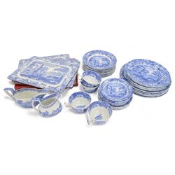 Spode blue and white Italian pattern dinner wares, comprising six dinner plates, six salad...