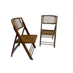 Mid-20th century bamboo framed folding chairs