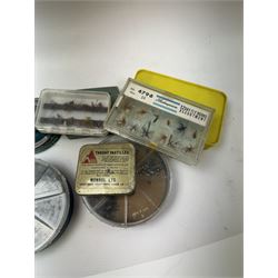 Shakespeare twelve dry fly hooks assortment, together with other fishing equipment 