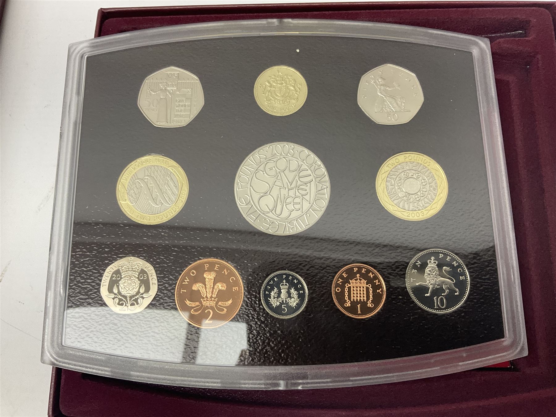 Four The Royal Mint United Kingdom proof coin collections, dated 2000, 2001, 2002 and 2003, all in display boxes with certificates