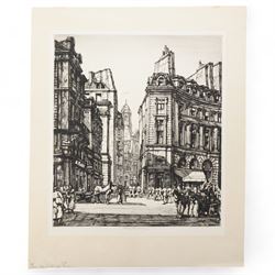 Henry Rushbury (British 1889-1968): 'Place des Victoires - Paris', etching signed and inscribed in pencil 23cm x 20cm (unframed)