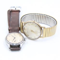 Smiths Astral gentleman's 9ct gold manual wind wristwatch, on expanding gilt bracelet and a Tissot stainless steel wristwatch