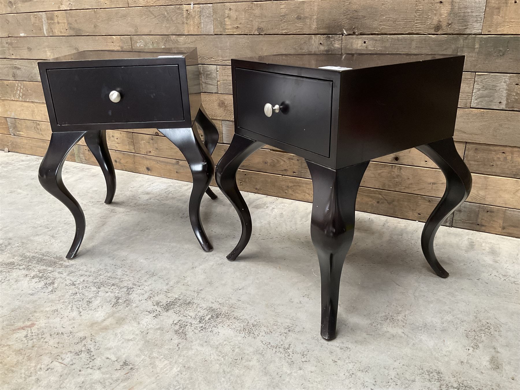 Pair of rosewood finish bedside chests