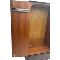 Stag Minstrel - mahogany double wardrobe fitted with single drawer 