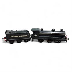 Scratch-built 0 gauge Lancashire & Yorkshire 0-6-0 locomotive no. 243, with tender, in bla...