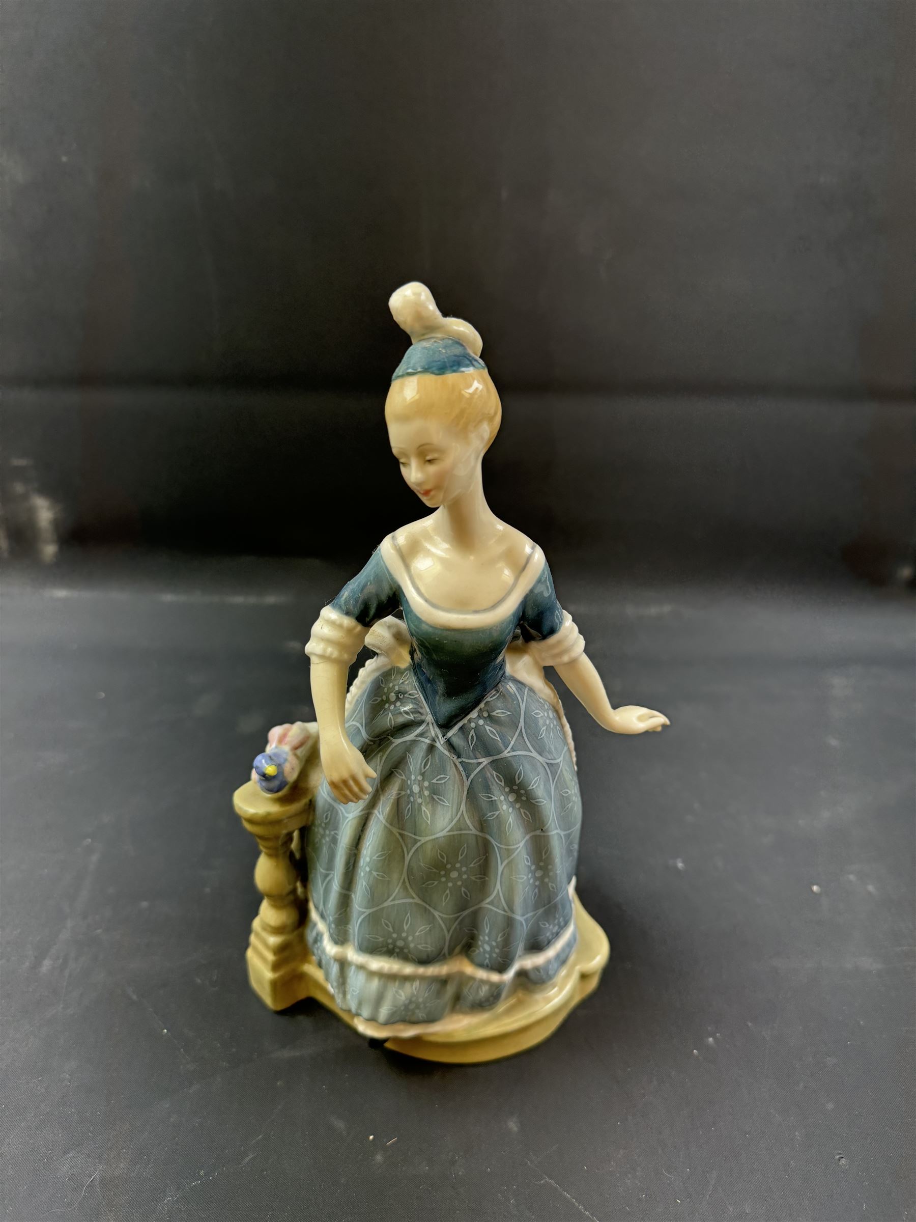 Eight Royal Doulton figures, including Lambing Time, Innocence, Ascot, Alison etc 