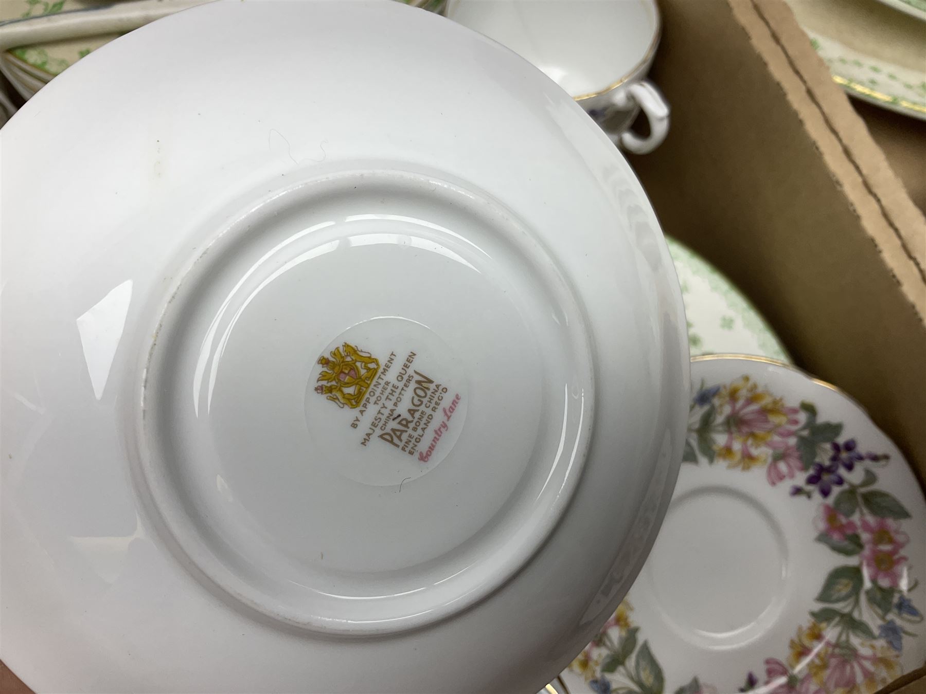 Collection of tea and dinnerwares to include Wedgwood Campion, etc in five boxes 