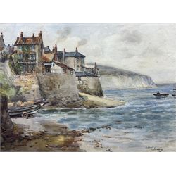 James Ulric Walmsley (British 1860-1954): Robin Hood's Bay, watercolour signed 25cm x 35cm