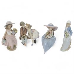 Four Lladro figures, comprising, Ten and Growing no 7635, A Wish Come True no 7676, Fragra...