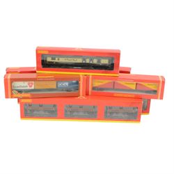 Hornby '00' rolling stock, including R4418 Pullman Bar Car 'The New Century Bar', R6225B 2 Axle Box Open Wagon Coalfish 3 Weathered, four Weathered EWS Seacow examples, etc, all boxed