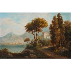 Van Gullen (Dutch 19th Century): 'Landscape near Verona', oil on panel signed, titled on label verso 25cm x 38cm