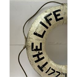 Early 20th century lifebuoy, painted in black lettering 'The Life Boys 177th London Team' upon a white ground, D53cm