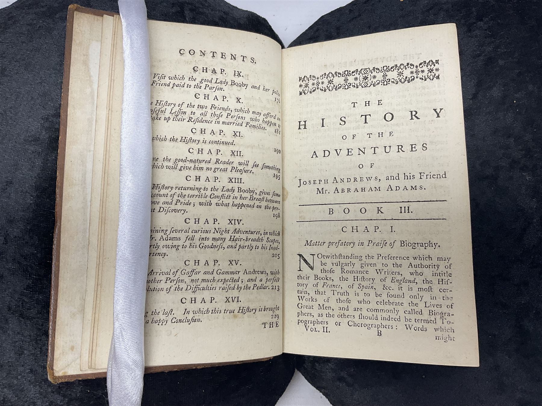 Henry Fielding; The History of the Adventure of Joseph Andrews and His Friend Mr Abraham Adams, vol II, ninth addition London 1779