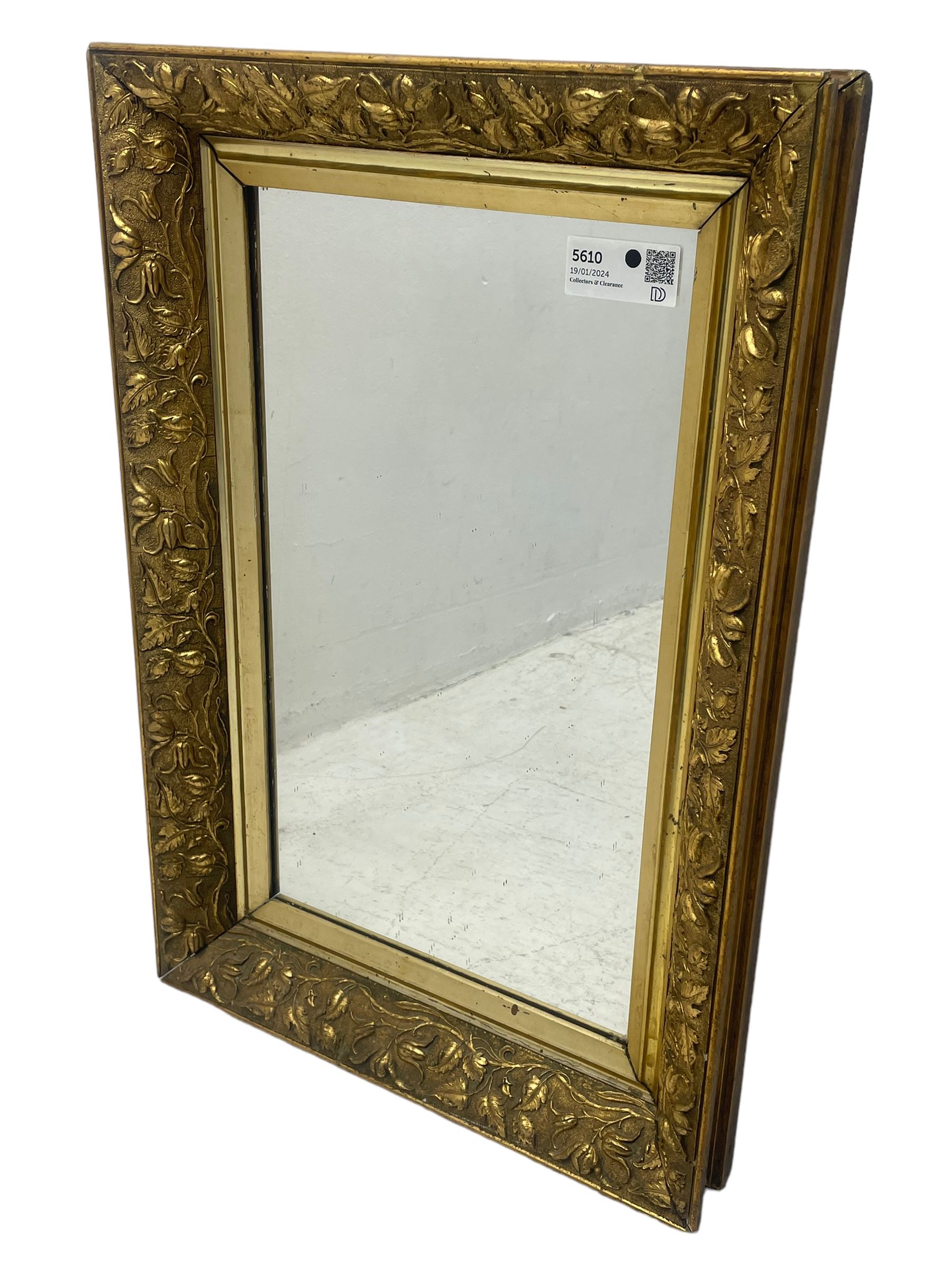 Small gilt framed ornate wall mirror