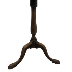 George III mahogany wine table, circular dished top over vasiform pedestal, on tripod base with splayed feet