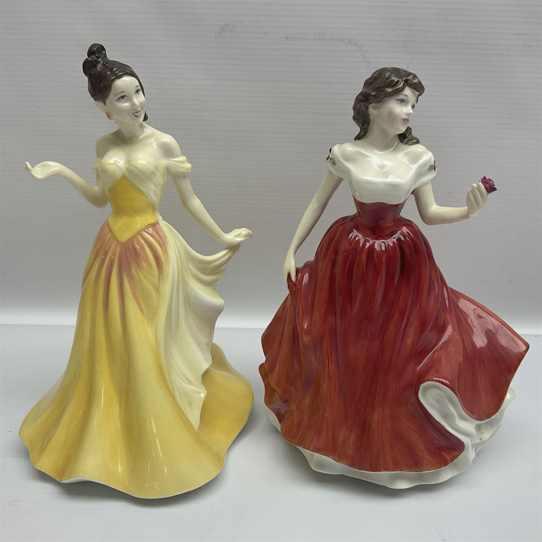 Five Royal Doulton figures, comprising Marianne HN4153, Janet HN4042, Margaret HN2397, Jessica HN4049 and Julia HN2706