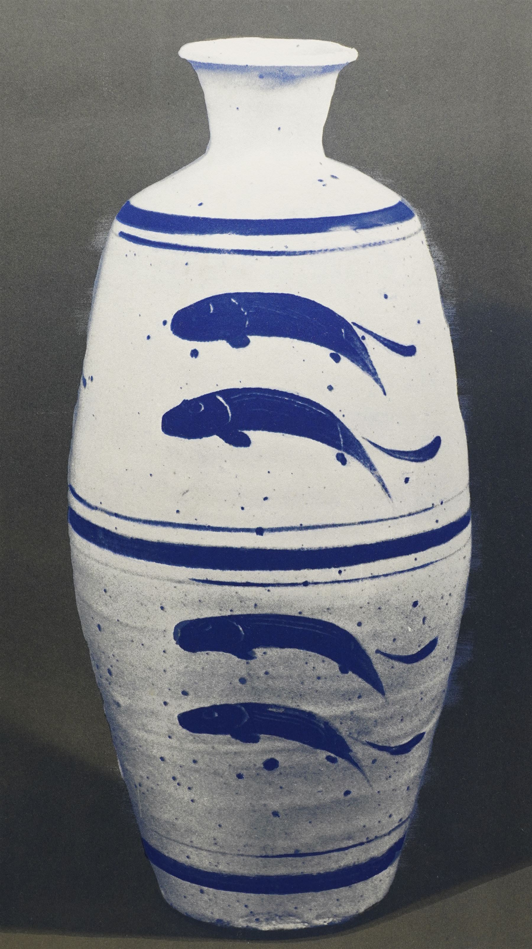 Bernard Leach (British 1887-1979): Fish Vase, photo-lithograph signed and numbered 88/100 in pencil 55cm x 31cm