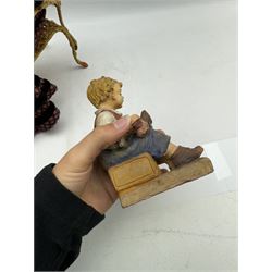 Anna Meszaros (Hungarian 1905-1998): 'My Great Granny', handmade needlework figurine, together with small plaster cast of a young boy by the same artist, granny H30cm
Auctioneer's Note: Anna Meszaros came to England from her native Hungary in 1959 to marry an English businessman she met while demonstrating her art at the 1958 Brussels Exhibition. Shortly before she left for England she was awarded the title of Folk Artist Master by the Hungarian Government. Anna was a gifted painter of mainly portraits and sculptress before starting to make her figurines which are completely hand made and unique, each with a character and expression of its own. The hands, feet and face are sculptured by layering the material and pulling the features into place with needle and thread. She died in Hull in 1998