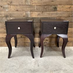 Pair of rosewood finish bedside chests