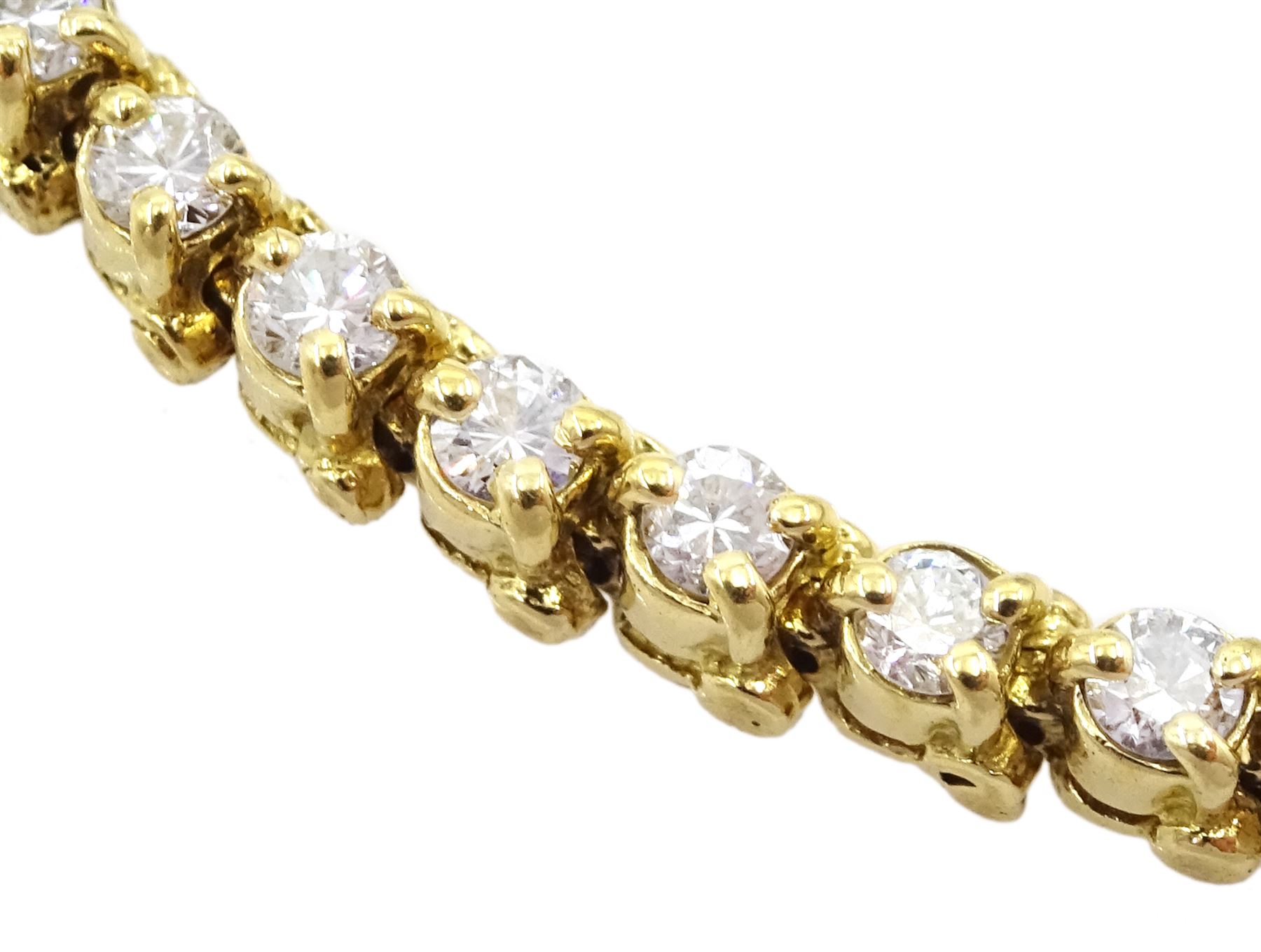 18ct gold round brilliant cut diamond bracelet, stamped, total diamond weight approx 2.00 carat