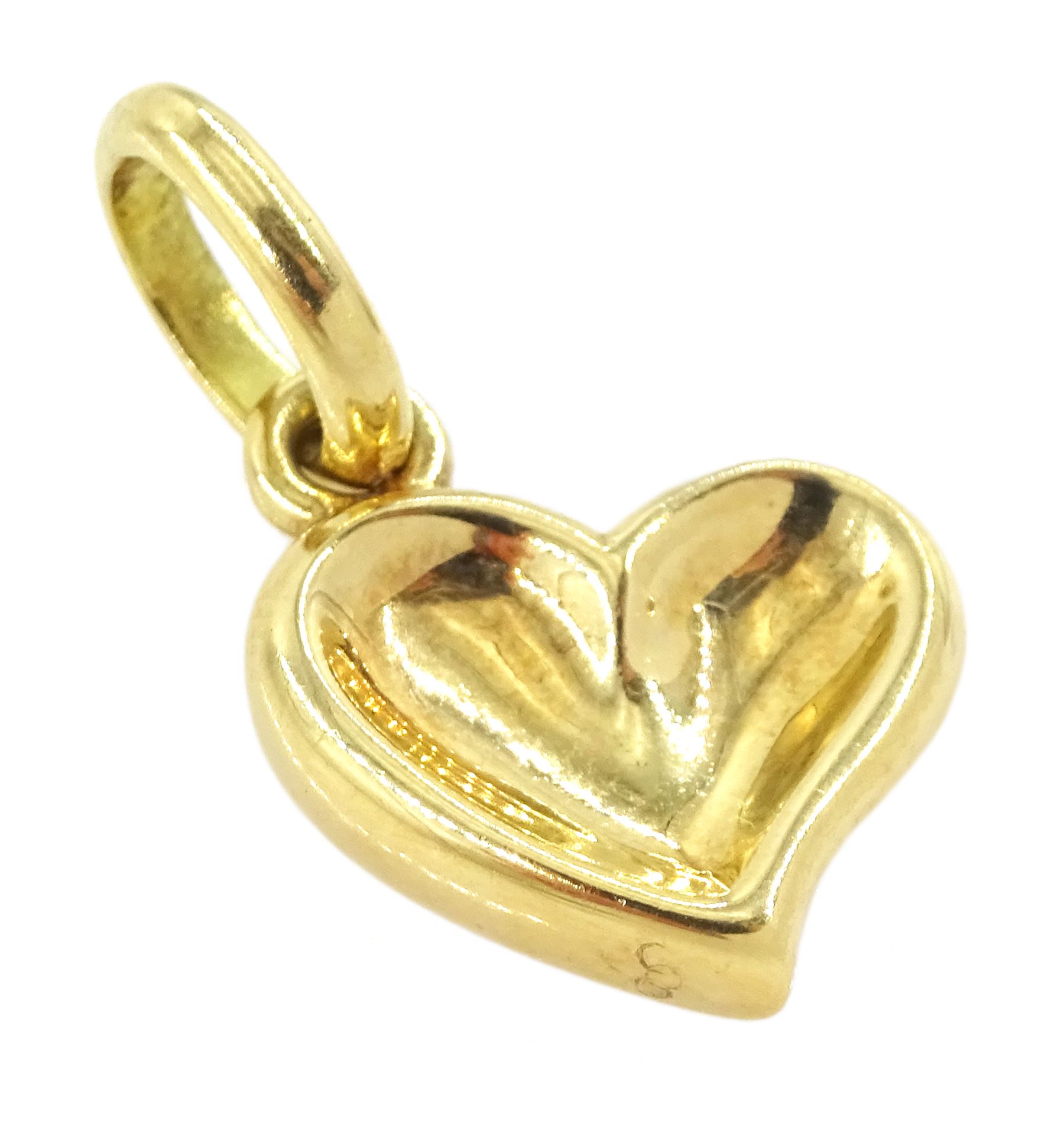 Links of London 18ct gold heart pendant / charm, hallmarked, with pouch