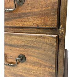 George III mahogany bachelor's chest, moulded rectangular top over slide and four graduating drawers, on bracket feet