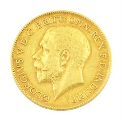 King George V 1911 gold half sovereign coin