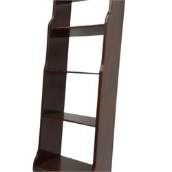 20th century walnut wall hanging shelf, shaped end supports with scrolled tops