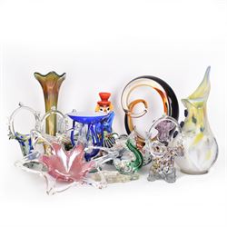 Collection of Murano glass and similar, including baskets, vases and similar 