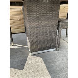  1 x Skyline Design square rattan garden table and four chairs