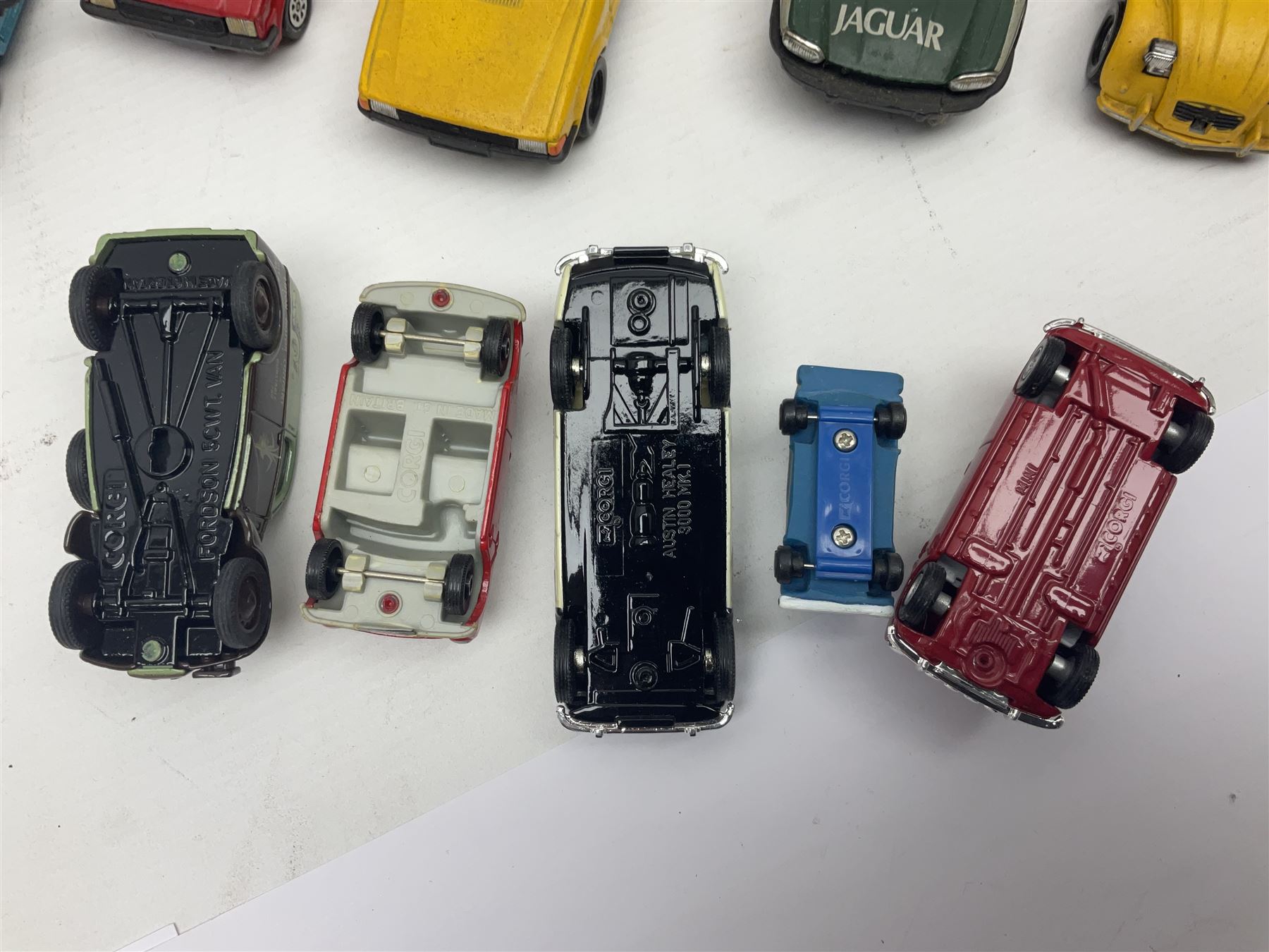 Corgi - approximately forty die-cast models of various scales to include ‘On the Move’ CC11406 and CC11407, both boxed; Renault 16, Ford Consul Classic, Vanwall Racing Car etc 