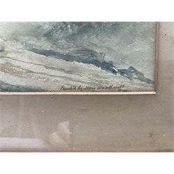 Mary Weatherill (British 1834-1913): Alpine Castle, watercolour attributed by her brother Richard 15cm x 21cm