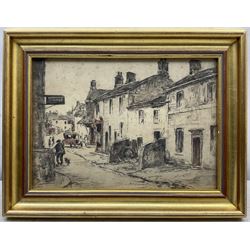 Frederick (Fred) Lawson (British 1888-1968): Grassington High Street, charcoal with colour wash highlights unsigned 21cm x 30cm