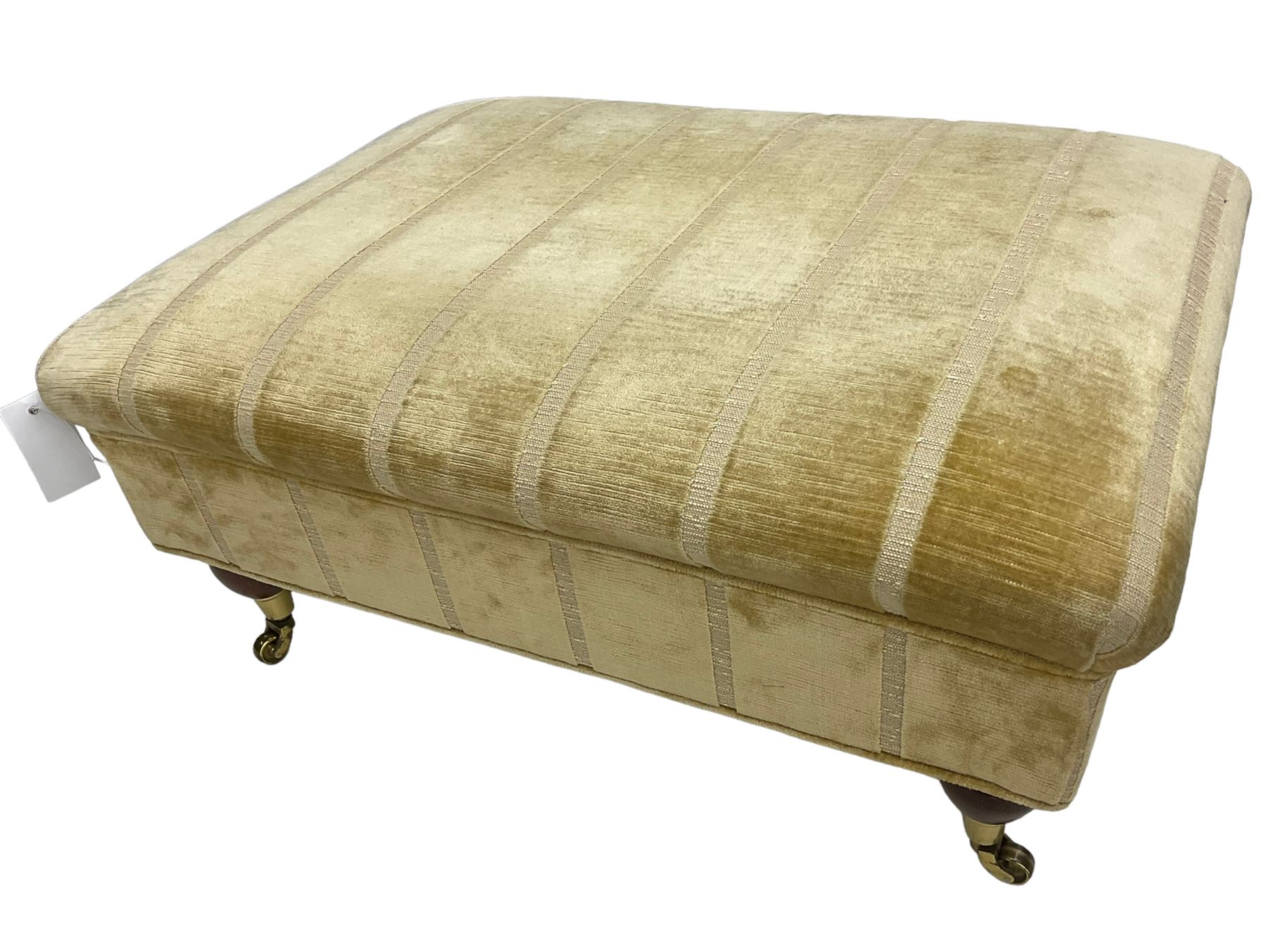 Duresta England - footstool upholstered in pale gold fabric