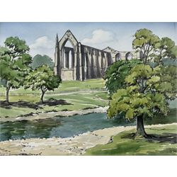 Sam Chadwick (British 1902-1992): Bolton Abbey, watercolour and ink signed 21cm x 27cm