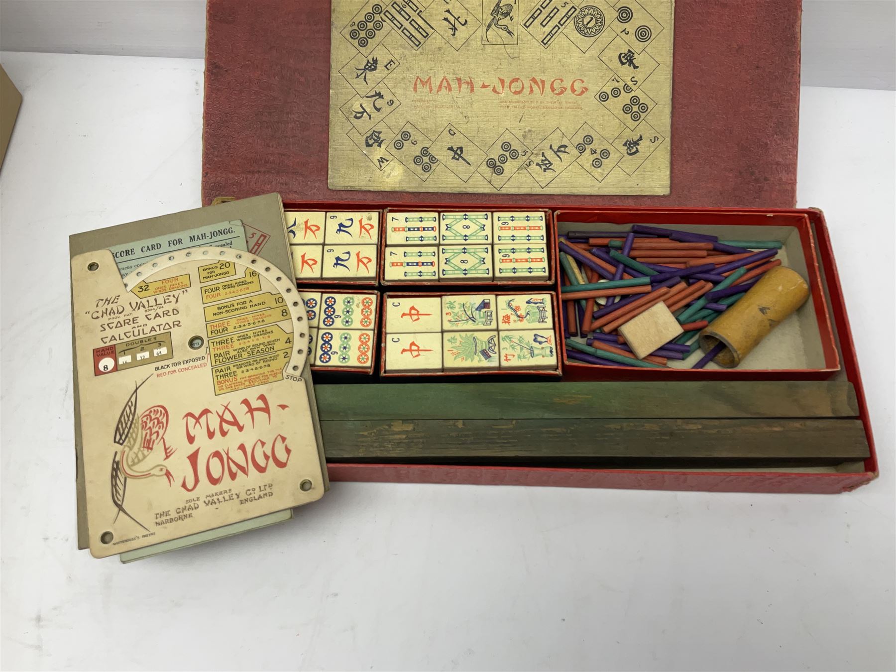 Chad Valley wooden Mah-Jongg set in original box