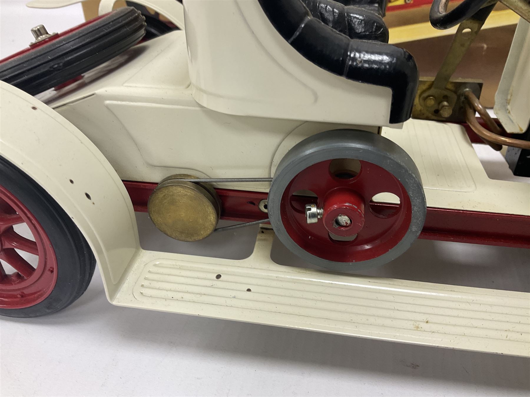 Mamod SA1 ‘Steam Roaster’ live steam car in cream and red, with original box 