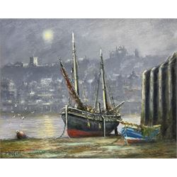 Jack Rigg (British 1927-2023): Whitby by Moonlight, oil on canvas signed and dated 2015, 40cm x 50cm