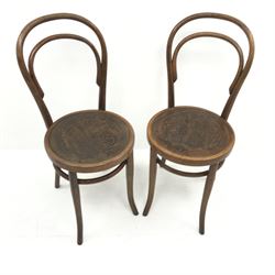 Pair vintage bentwood chairs, W37cm