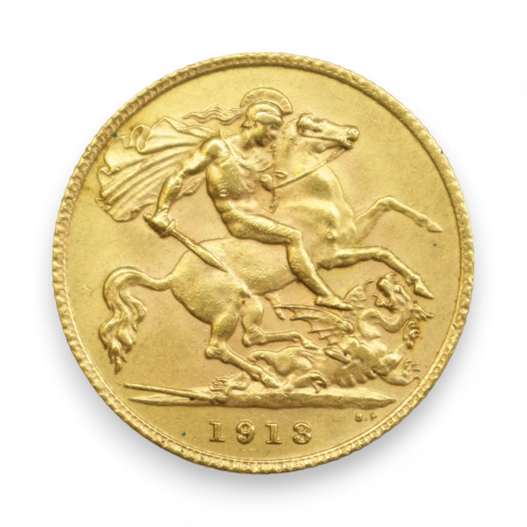 King George V 1913 gold half sovereign coin