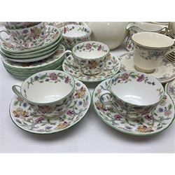 Minton Haddon Hall part tea wares, comprising cups, saucers, side plates etc, together with Royal Doulton Juliet pattern tea and dinner wares