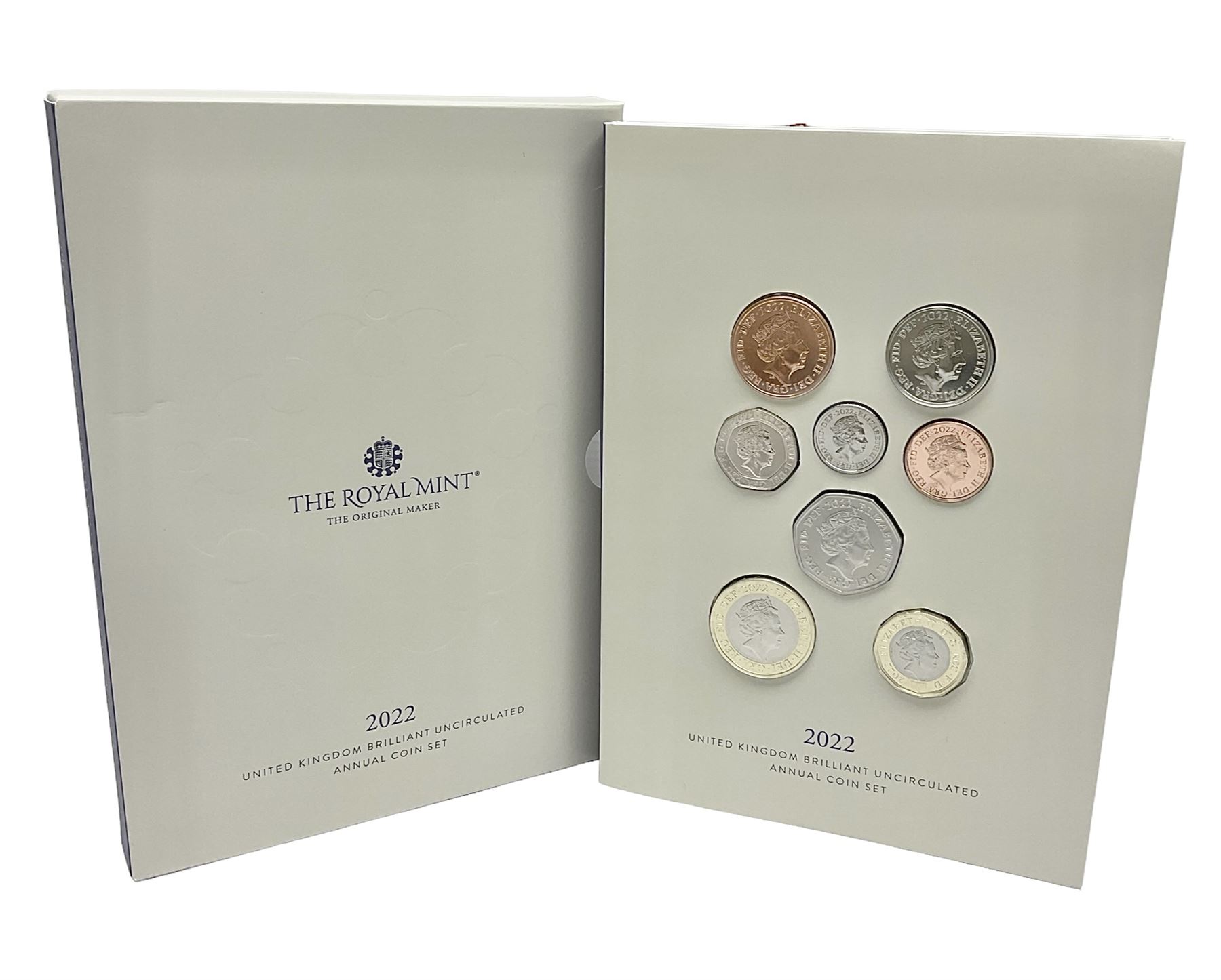 The Royal Mint United Kingdom 2022 brilliant uncirculated annual coin set, in card folder