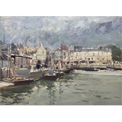 Edward Seago (British 1910-1974): 'Honfleur' Normandy - France, oil on board signed, titled verso 29cm x 39cm 
Provenance: gifted directly to the vendor's family by the artist.